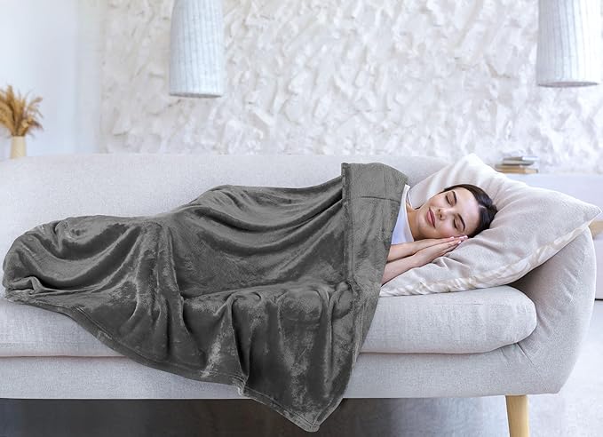 Utopia Bedding Fleece Blanket Twin Size Grey 300GSM Luxury Anti-Static Fuzzy Soft Microfiber Bed Blanket (90x66 Inch)