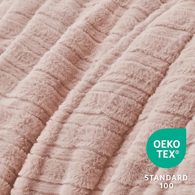 BEDELITE Fleece Twin Comforter Set -Super Soft & Warm Fluffy Pink Faux Fur Bedding, Luxury Fuzzy Heavy Bed Set for Winter with 1 Pillow case