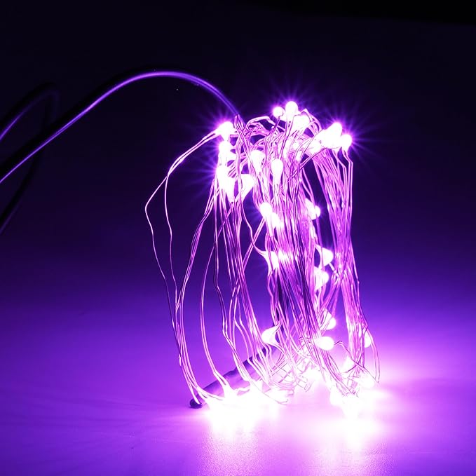 Karlling USB Plug in Fairy Lights, 50 LED 16Ft Starry String Lights, USB Powered Romantic Lights for Valentine's Day, Bedroom, Wedding, Party(Pink)