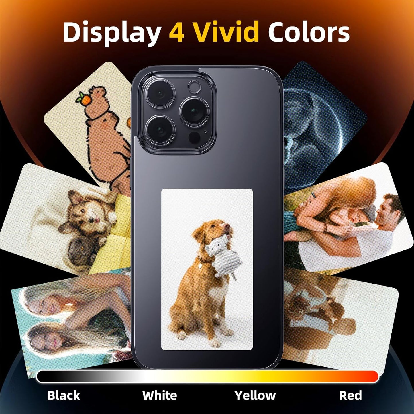 Ink Phone Case for iPhone 14 PRO MAX - Smart Picture Phone Case with APP Control, Black