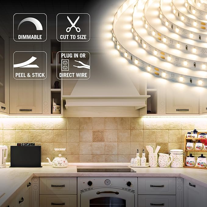 Armacost Lighting 421502 Ribbon Flex Home LED Tape Light Kit, 16 ft, AC Dimmable (3000K) 300 LED Lights