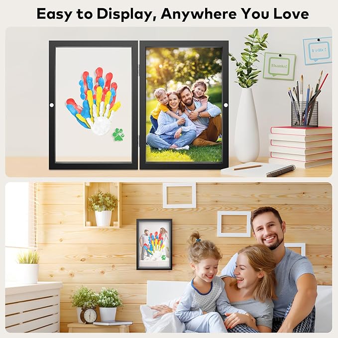 Family Handprint Kit, DIY Craft Keepsake Photo Frame, Hand Print Ornament Kits, Family Gifts for New Parents & Mom & Baby, Grandparents, Couples, Father's Day, Mother's Day, Anniversary