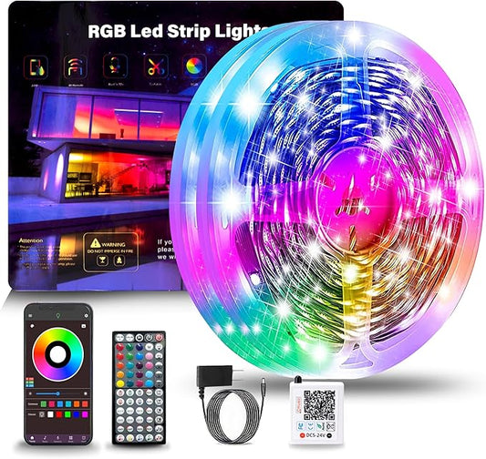 150FT LED Lights for Bedroom, RGB LED Strip Lights Music Sync Color Changing Effects, DIY Cuttable Led Light Strip with Remote and App Control Led Lights for Room Decor Aesthetic and Parties