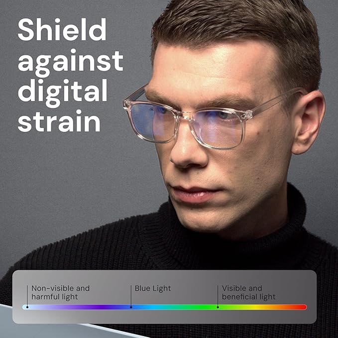 Gaoye Blue Light Glasses for Men - Blocking Square Eyeglasses, Anti UV Ray Computer Gaming Glasses Blue Blockers for Women