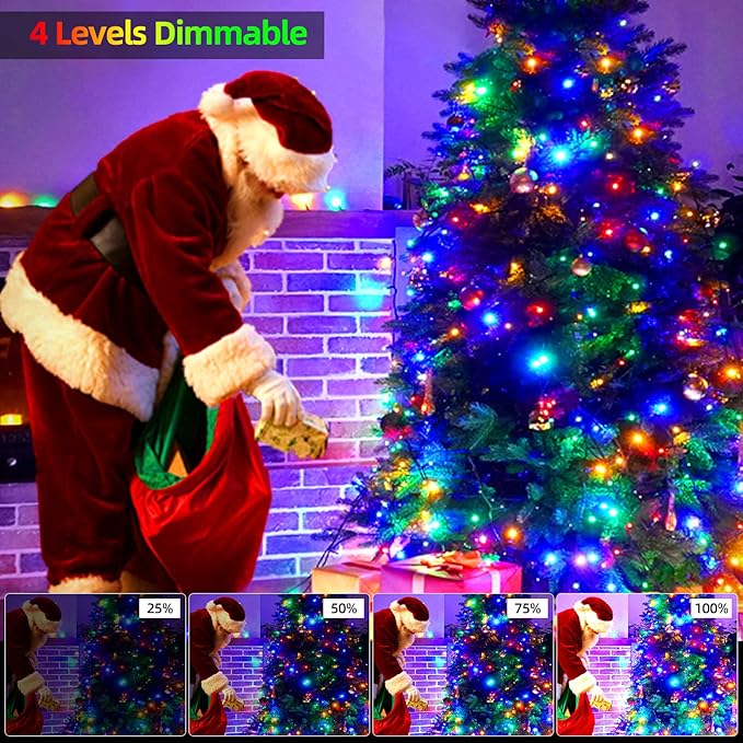 170FT 500 LED Christmas Lights Outdoor Indoor, Waterproof Color Changing Christmas Tree Lights with Timer, Memory (Warm White+Mulitcolor)