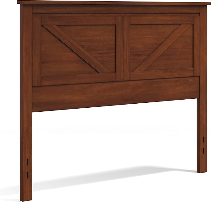 Glenwillow Home Farmhouse Style Wood Panel Headboard in Cherry - Full Size