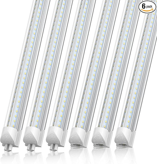CNSUNWAY 2FT LED Shop Light, 20W 3000K Warm White, T8 LED Tube Light, Ceiling and Utility Shop Lights, Linkable Under Counter Lights for Kitchen, Garage, Workbench, Basement, ETL Listed (Pack of 6)