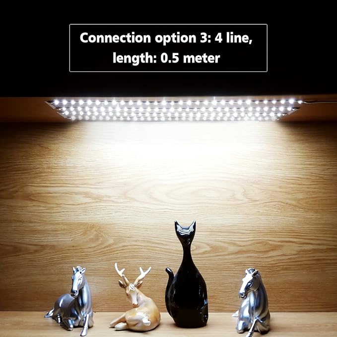 WOBANE LED Under Cabinet Lighting Kit,Flexible LED Ribbon Lights Bar,Under Counter Lights for Kitchen,Cupboard,Desk,Showcase,Shelf,6.6 Feet Rope Light Set,120 LED,1200lm,6000K White,4 Panel