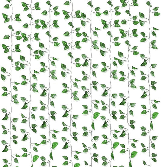 180 Feet 24 Pack Fake Greenery Hanging Garland, Ivy Leaf Plants, Vine Leaves, Fake Flowers Foliage for Bedroom Garden Wall Decor