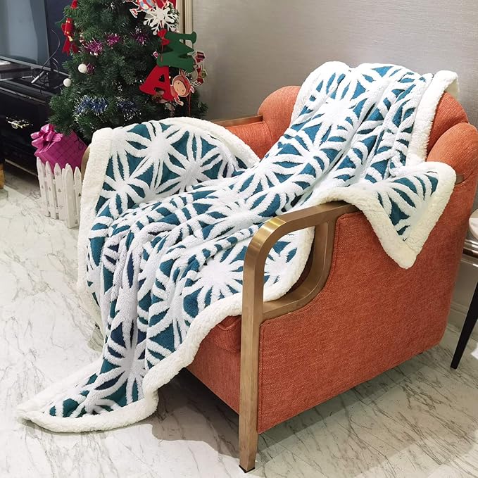 LOMAO Sherpa Fleece Blanket Fuzzy Soft Throw Blanket Dual Sided Blanket for Couch Sofa Bed (Teal, 51"x63")
