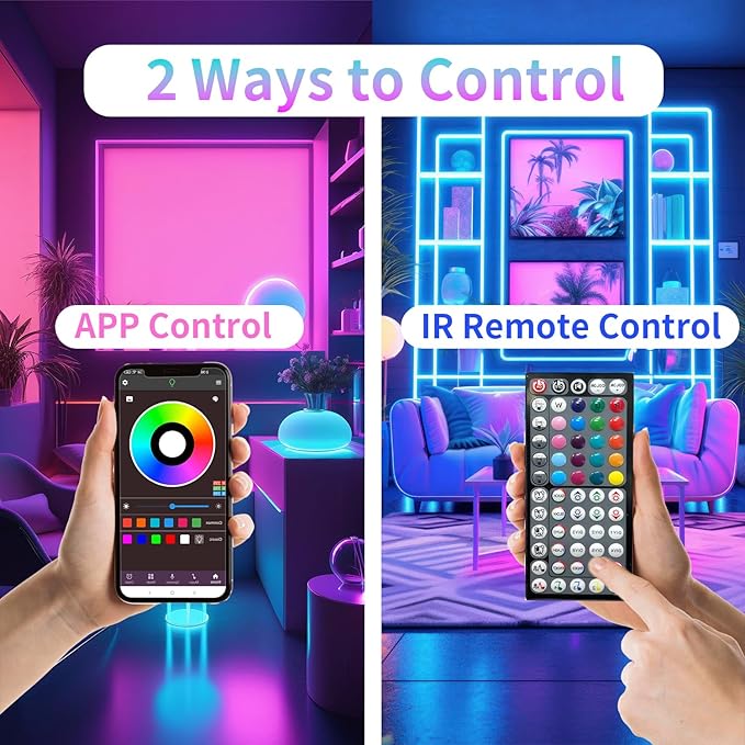 150FT LED Lights for Bedroom, RGB LED Strip Lights Music Sync Color Changing Effects, DIY Cuttable Led Light Strip with Remote and App Control Led Lights for Room Decor Aesthetic and Parties