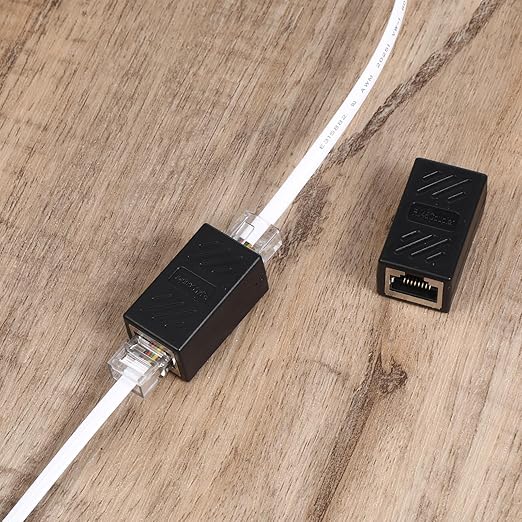 2 Pcs Phone Jack to Ethernet Cable Adapter, RJ45 to RJ11 Adapter, RJ45 8P8C Female to RJ11 6P4C Male Phone Lines for Landline Telephone Service