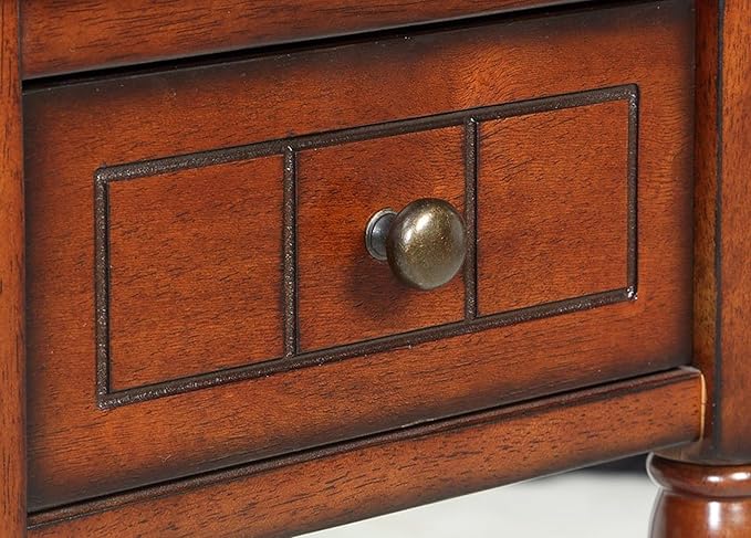Convenience Concepts French Country Khloe 1 Drawer Accent End Table 14" - Traditional Farmhouse Side Table with Storage Drawer and Shelf for Living Room, Mahogany