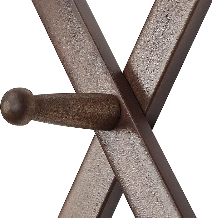 SKOLOO Hat Rack for Wall with 20 Hooks, Solid Wooden, Modern, Expandable Coat Rack Wall Mount for Coats, Hats, Bags, Baseball Caps, Walnut Color