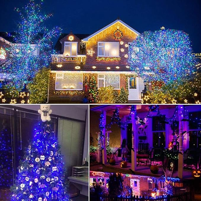 Christmas Lights, Battery Operated String Lights 18ft 50 LED Mini String Lights, Waterproof Lights with Remote Timer 8 Modes, Indoor Outdoor Garden Party Wedding Xmas Tree Decoration, Blue
