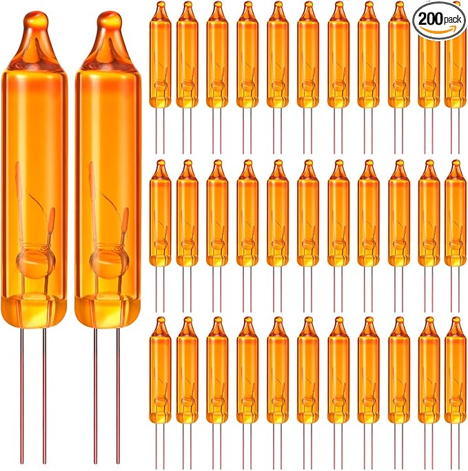 Mudder 200 Count 2.5V Christmas 50/100/150/200 Count Mini Incandescent Wire String Lights Replacement Bulbs Indoor/Outdoor Christmas Lights Decorations for Home Xmas Tree(Orange)