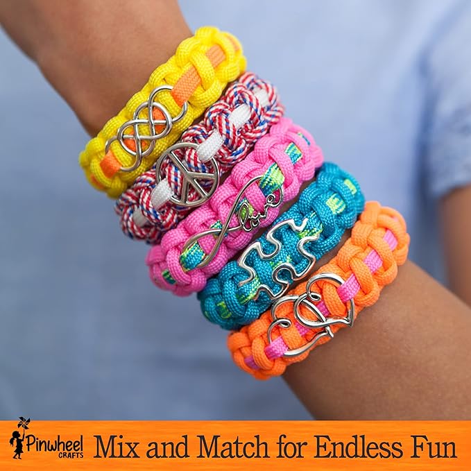 Flower Origami Kit & Paracord Bracelet Kit Bundle - Fun DIY Arts and Crafts Project for Kids Ages 6 7 8 9 10 11 12 - Great Gifts for All Occasions