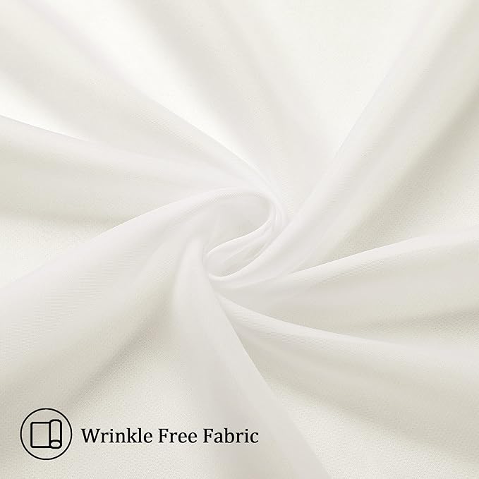 Aiyufeng Ivory Living Room Sheer Curtains 54 inch Long 2 Panels Set, Rod Pocket Voile Sheer Draperies Privacy with Light Penetration for Villa, W40 by L54 inches, 2 Panels
