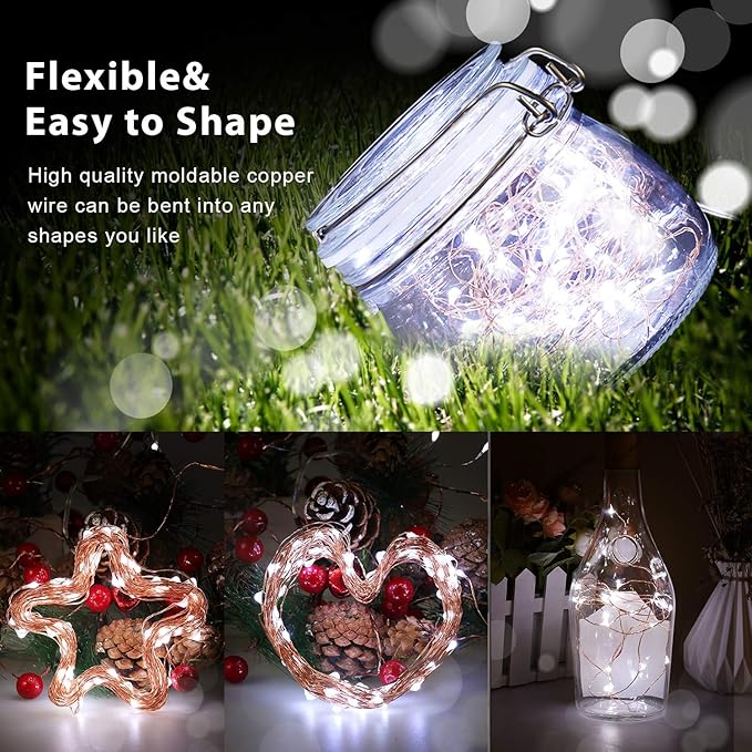 USB LED Fairy String Light, 1 Pack Copper Wire Fairy Lights for Indoor, Bedroom Festival Christmas Wedding Party Patio Decorative Window with USB Interface (33ft./10M,Cool White)