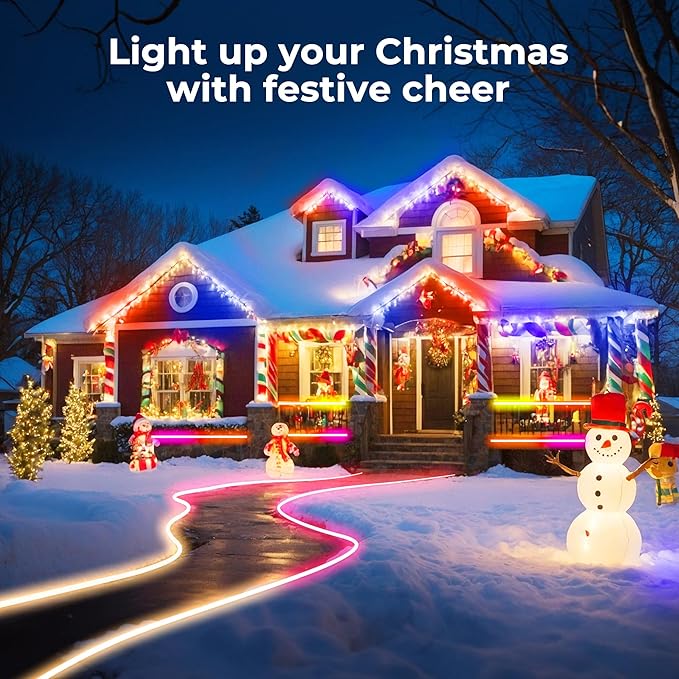 20FT LED Neon Rope Lights, Flexible Led Rope Lights Control with App/Remote, IP67 Outdoor RGB Color Changing Led Neon Lights Waterproof, Music Sync Led Strip Neon Lights for Bedroom Decor