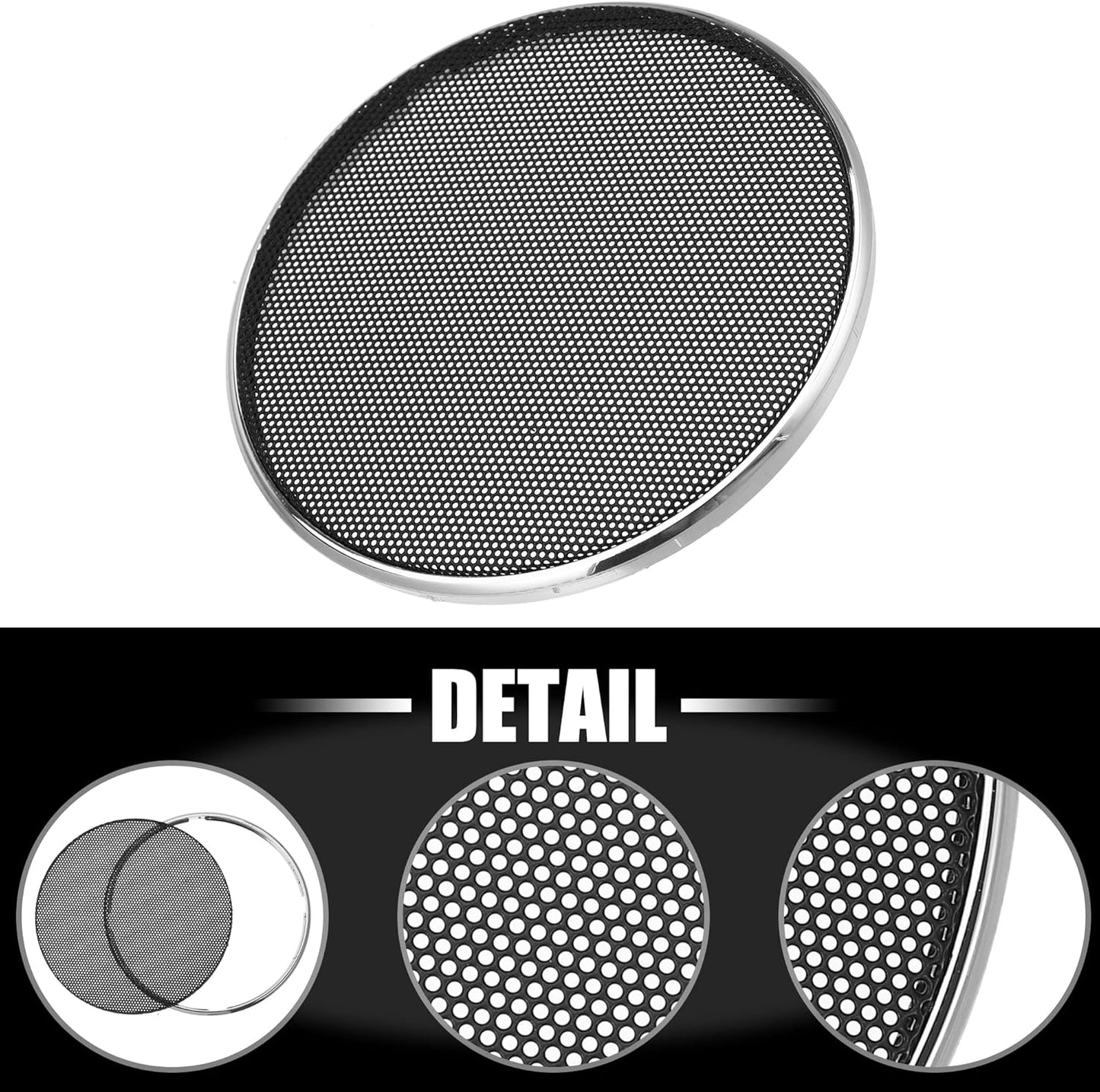X AUTOHAUX 4 Inch Car Metal Audio Speaker Grill Cover Mesh Woofer Horn Guard Decorative Protector (Silver Tone)
