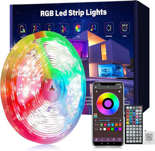 Led Lights for Bedroom 100ft Music Sync Color Changing Led Strip Lights with Remote and App Control RGB Led Light Strip for Home Party Room Decor