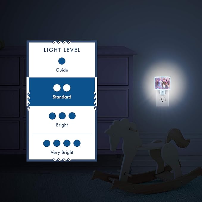 Disney Frozen Wrap Shade LED Night Light, Plug-in, Dusk to Dawn, Girls Bedroom Decor, UL-Listed, Ideal for Nursery, Bathroom, 46276