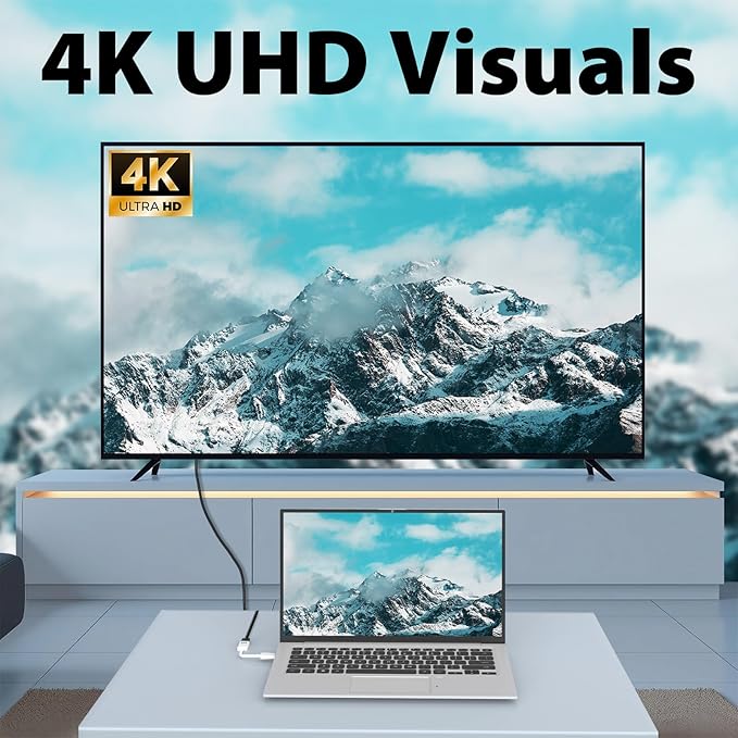 Cyberguys DisplayPort (DP) to HDMI Adapter Cable, 4K@30Hz DP Male to HDMI Female Converter, Gold-Plated Connector w/ Secure Latch, Compatible with Dell HP Lenovo ASUS, Computer to Monitor/TV/Projector