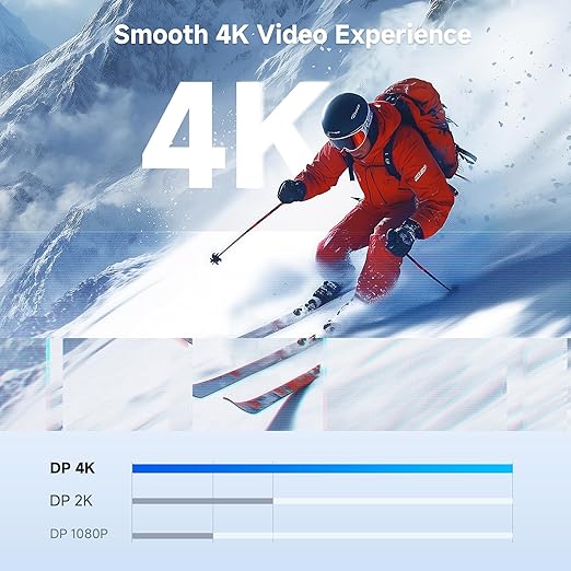 Cable Matters 4K DisplayPort to DisplayPort Cable - 10ft, Supports up to 4K@60Hz, 2K@144Hz, Male to Male Computer Monitor Cable, DP Cord, Black
