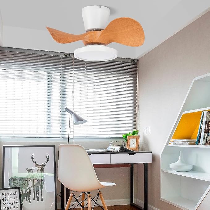 ocioc Quiet Ceiling Fan with LED Light 22 inch Large Air Volume Remote Control for Kitchen Bedroom Dining Room Patio