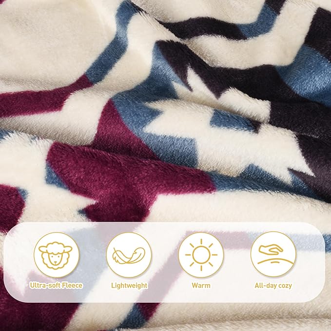 Catalonia Wearable Fleece Blanket with Sleeves and Foot Pockets for Adult Women Men, Micro Plush Comfy Wrap Sleeved Throw Blanket Robe Large, Southwest Star
