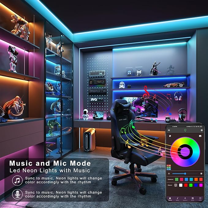 Led Lights for Bedroom 250ft (2 Rolls of 125ft) Color Changing RGB Led Strip Lights with 60 Keys Remote and App Control, Music Sync Led Lights for Room Kitchen Party Home Decor