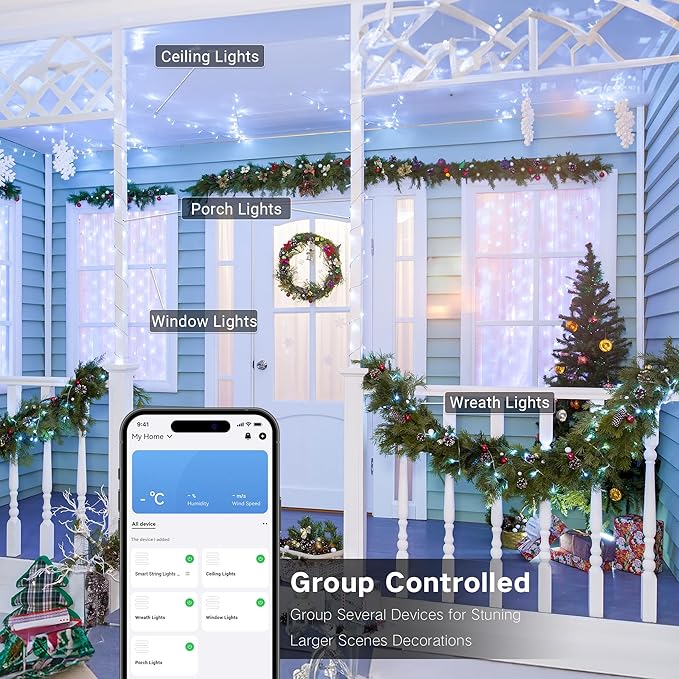 Brizled Smart String Lights, 196ft 600 LED Smart WiFi Color Changing Fairy Lights App Controlled, RGB Christmas Lights Clear Wire Work with Alexa & Google Home for Halloween Indoor Outdoor Tree Decor