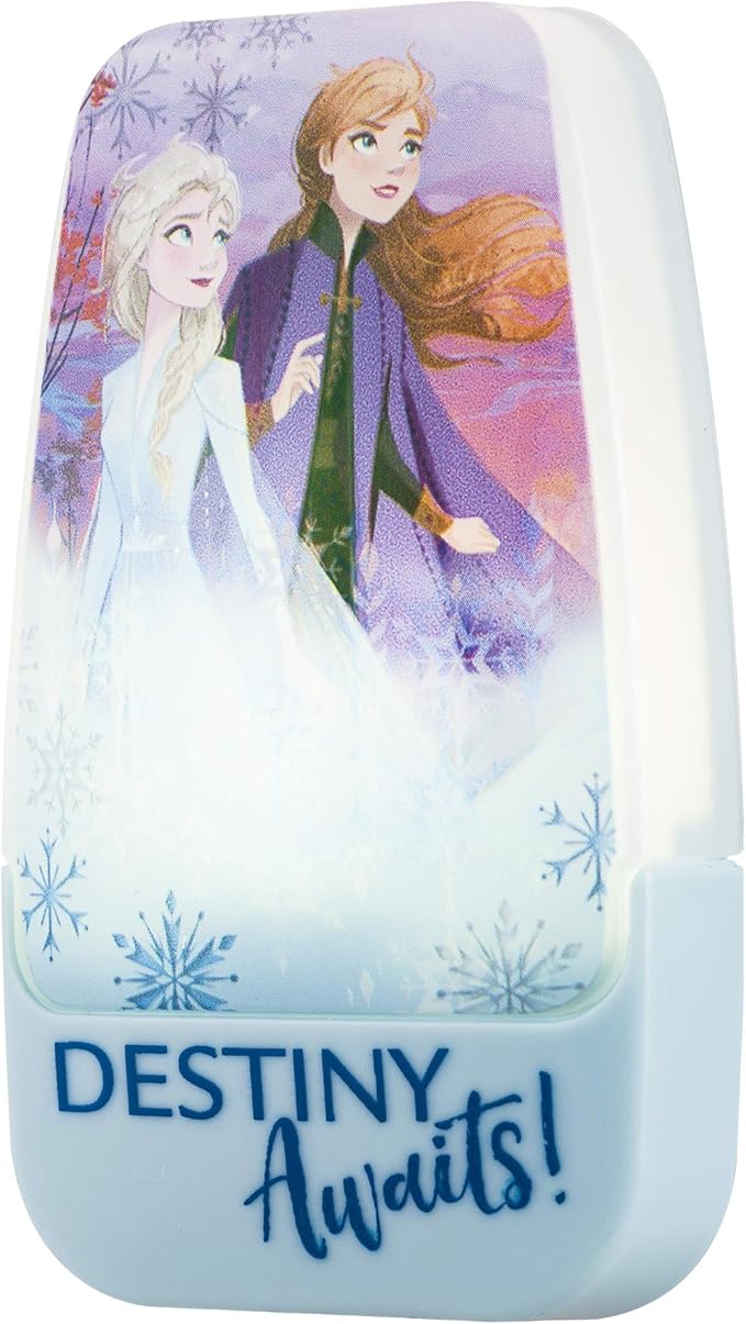 Disney Frozen 45670 LED Night Light, Anna and Elsa, Princess, Plug-in, Dusk-to-Dawn Sensor, Girl's Room Decor, UL-Certified, Ideal for Bedroom, Nursery, Bathroom, Kid's Playroom