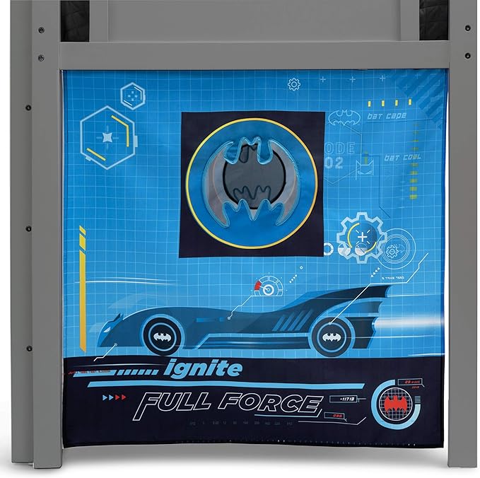Batman Loft Bed Tent - Curtain Set for Low Twin Loft Bed (Bed Sold Separately) by Delta Children