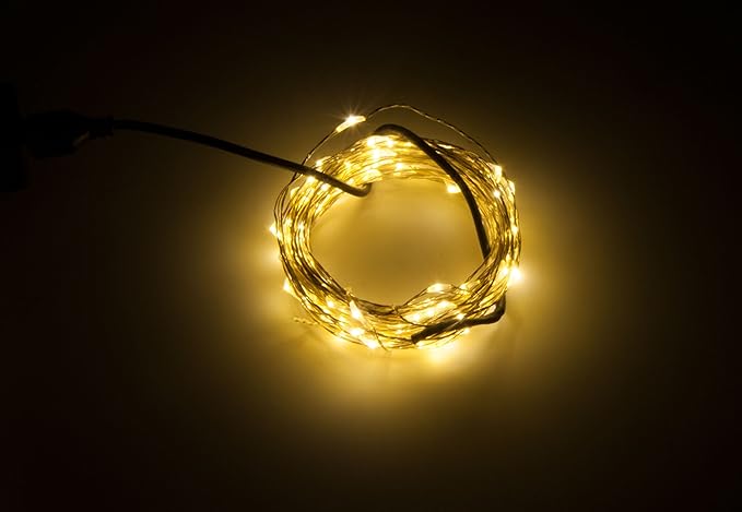 Karlling USB Plug in LED Fairy Lights,5 Packs of 100 LED Bulbs 33 Ft Silver Wire Waterproof Starry String Lights for Bedroom Patio Garden Party Wedding Commercial Lighting (Warm White)