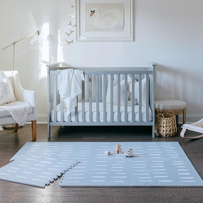 Baby Play Mats for Floor - Shoreline (6x6ft) - Premium EVA Foam Play Mat for Babies & Toddlers - Perfect for Tummy Time, Crawling, Playroom - Stylish & Comfortable Kids Play Mat