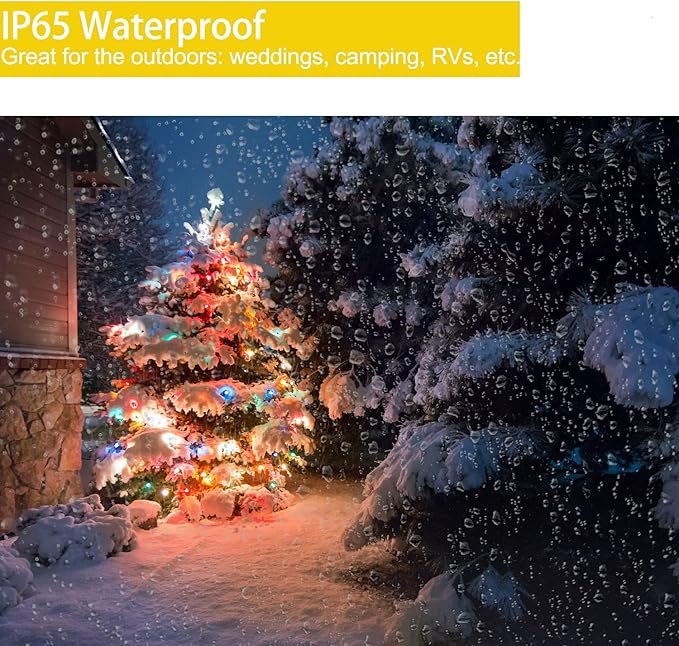 Christmas String Lights, 120 LED Battery Operated String Lights, 42ft IP65 Waterproof Outdoor Fairy Light with Timer 8 Modes for Bedroom,Garden,Party, Indoor Outdoor Decorations, Multicolor