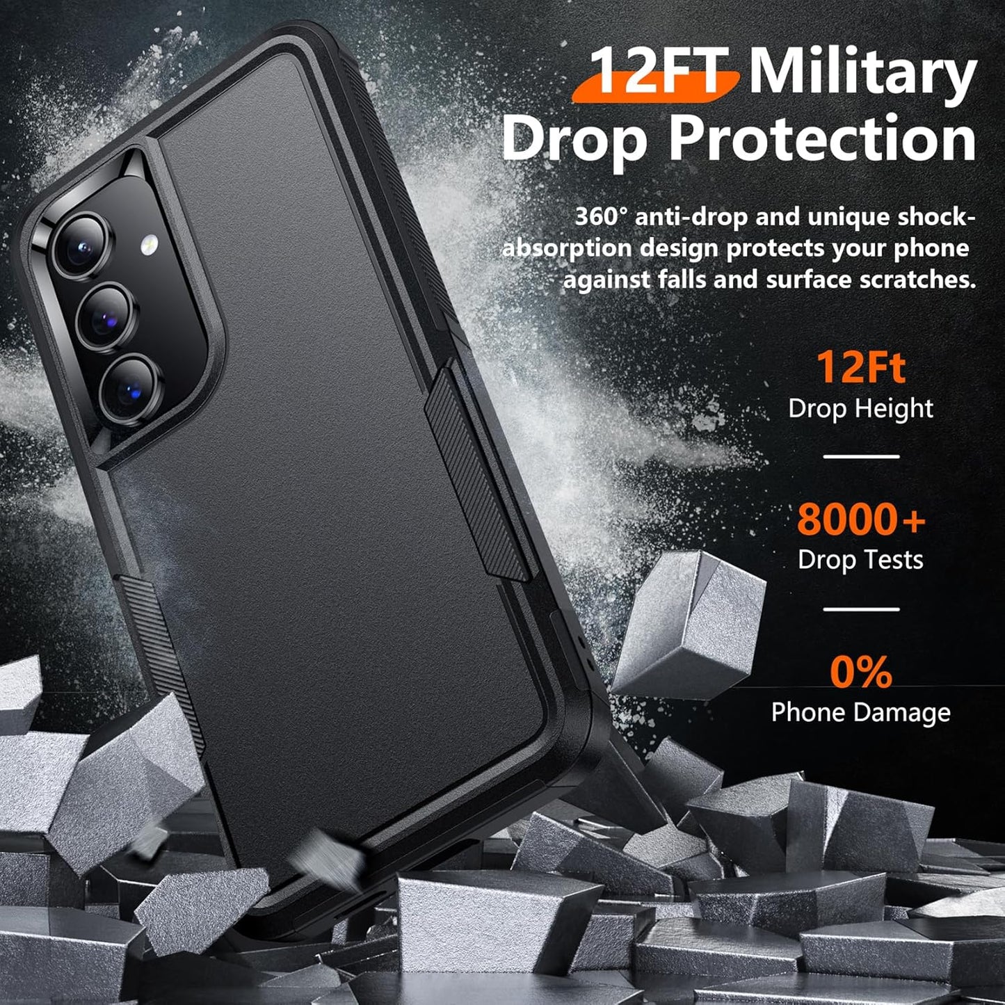 Red2Fire Galaxy S24 Case - Heavy Duty, Military Grade, Full Body Protection + 2Pcs Tempered Glass Screen & Camera