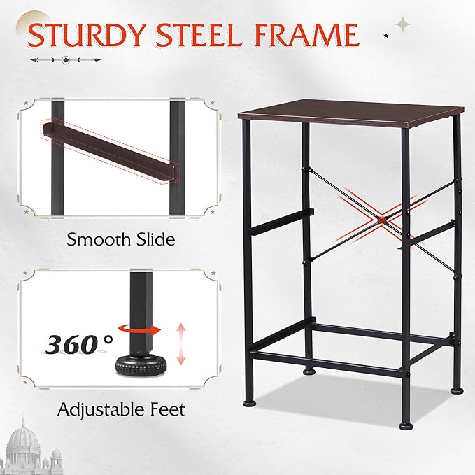 WLIVE Night Stand Set 2, Dresser and Nightstand Sets, Nightstands for Bedroom with 2 Fabric Drawer, End Tables Bedroom Furniture Set, Closet, College Dorm, Dark Grey, Size L