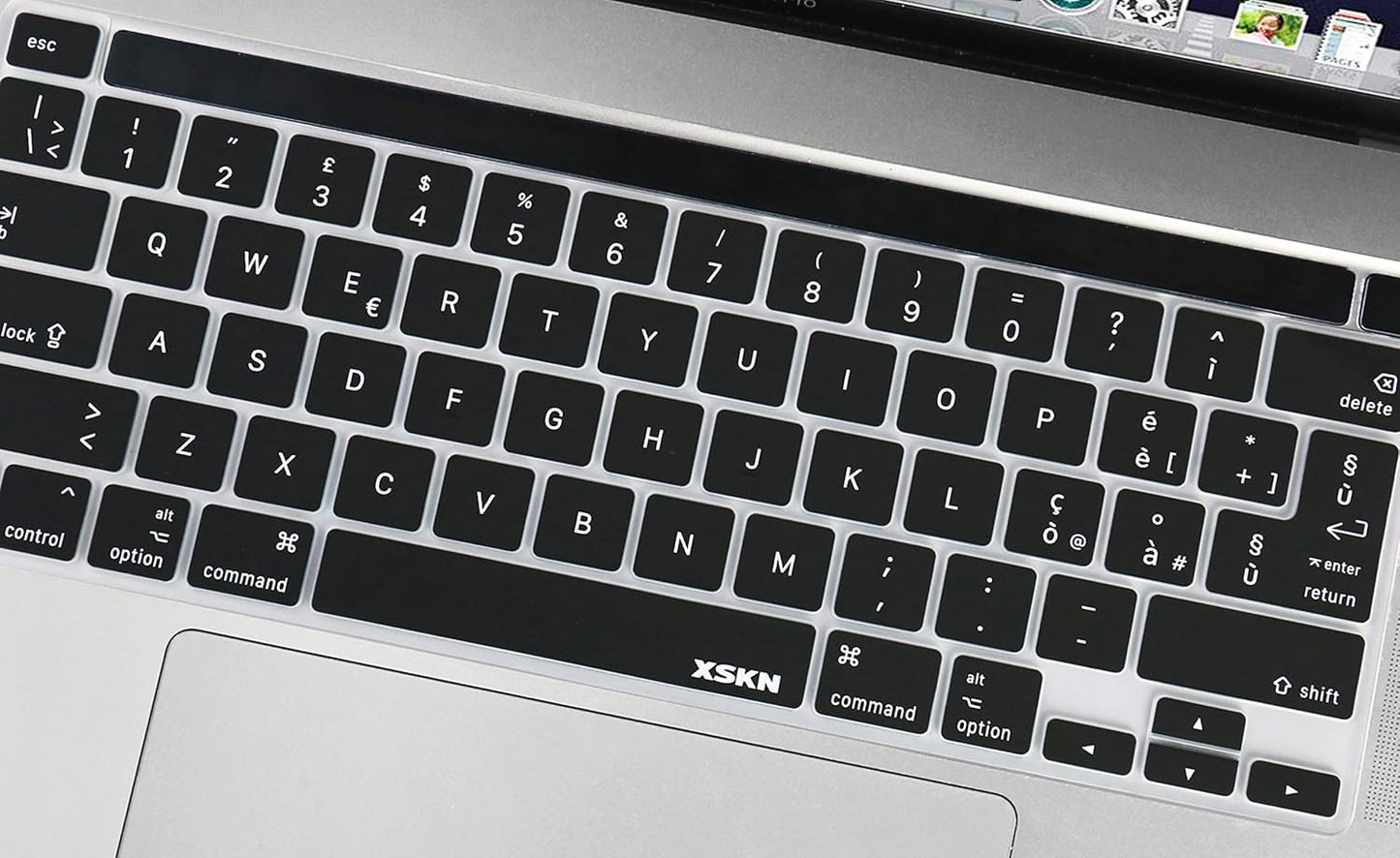 XSKN Italian Black Silicone Keyboard Cover Skin for 2019 New MacBook Pro 16 inch A2141 & 2020 New MacBook Pro 13.3 inch