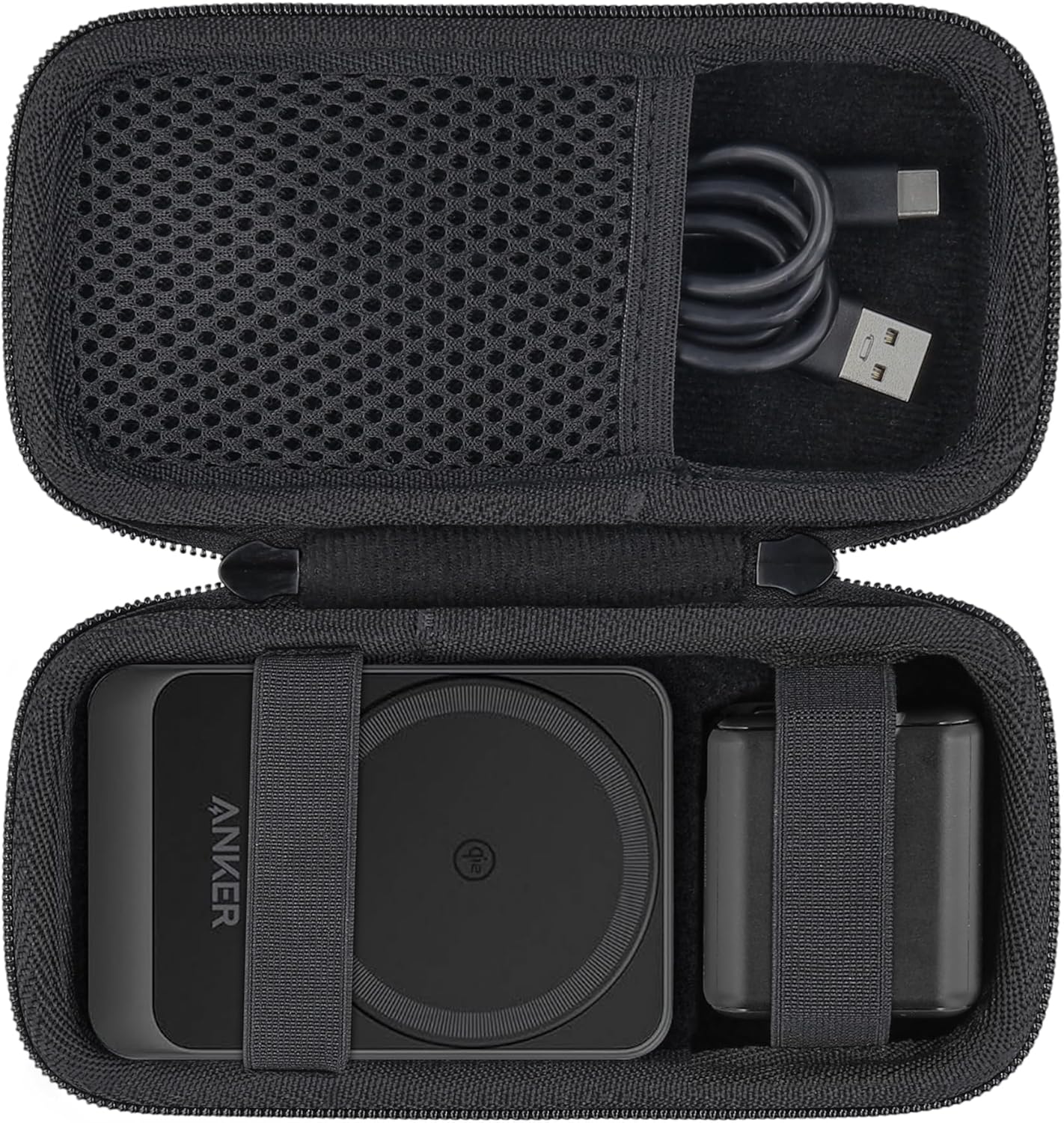 khanka Hard Travel Case for Anker MagGo 3-in-1 Charging Station, Qi2 Certified 15W MagSafe-Compatible Stand (Black)