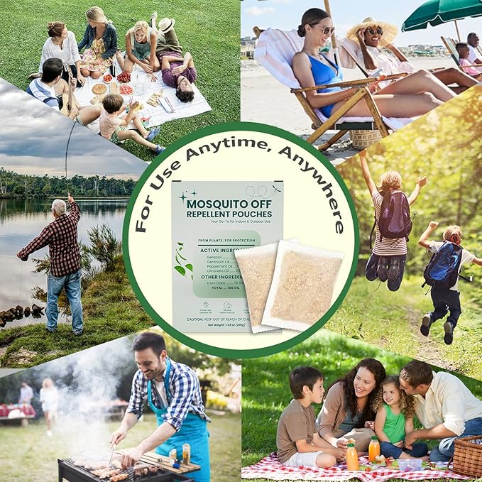 Mosquito Repellent Outdoor Patio, Ourdoor Mosquito Bug Repellent Deterrent Pouches, Mosquito Control for Home Yard Patio Camping Hiking (10 Pouches)
