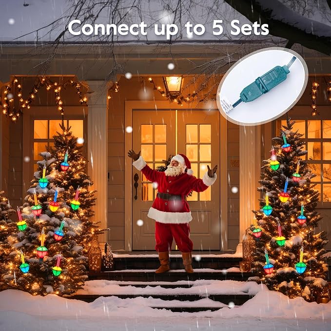 Christmas Bubble String Lights - 20.5 FT Christmas String Lights with 20 Counts Christmas Lights Bulb, Traditional Bubble Decorative Lights for Holiday Christmas Celebrations Lighting, Multicolor