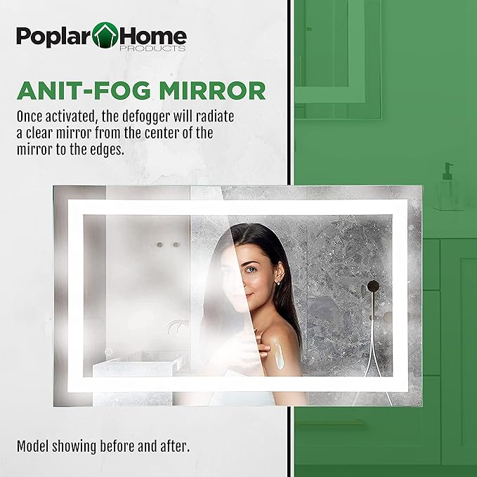 LED Vanity Bathroom Mirror 32 x 32 in. Wall Mounted, Dimmable, Lighted, Anti-Fog Mirror – Modern, Frameless Design