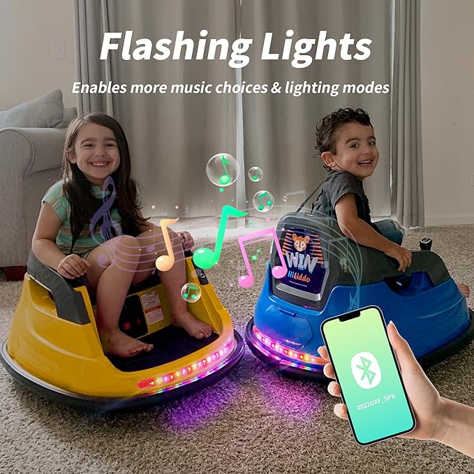 12V Kids Bumper Car, Electric Baby Bumper Car for Toddlers with Remote Control, 3 Speeds - Yellow