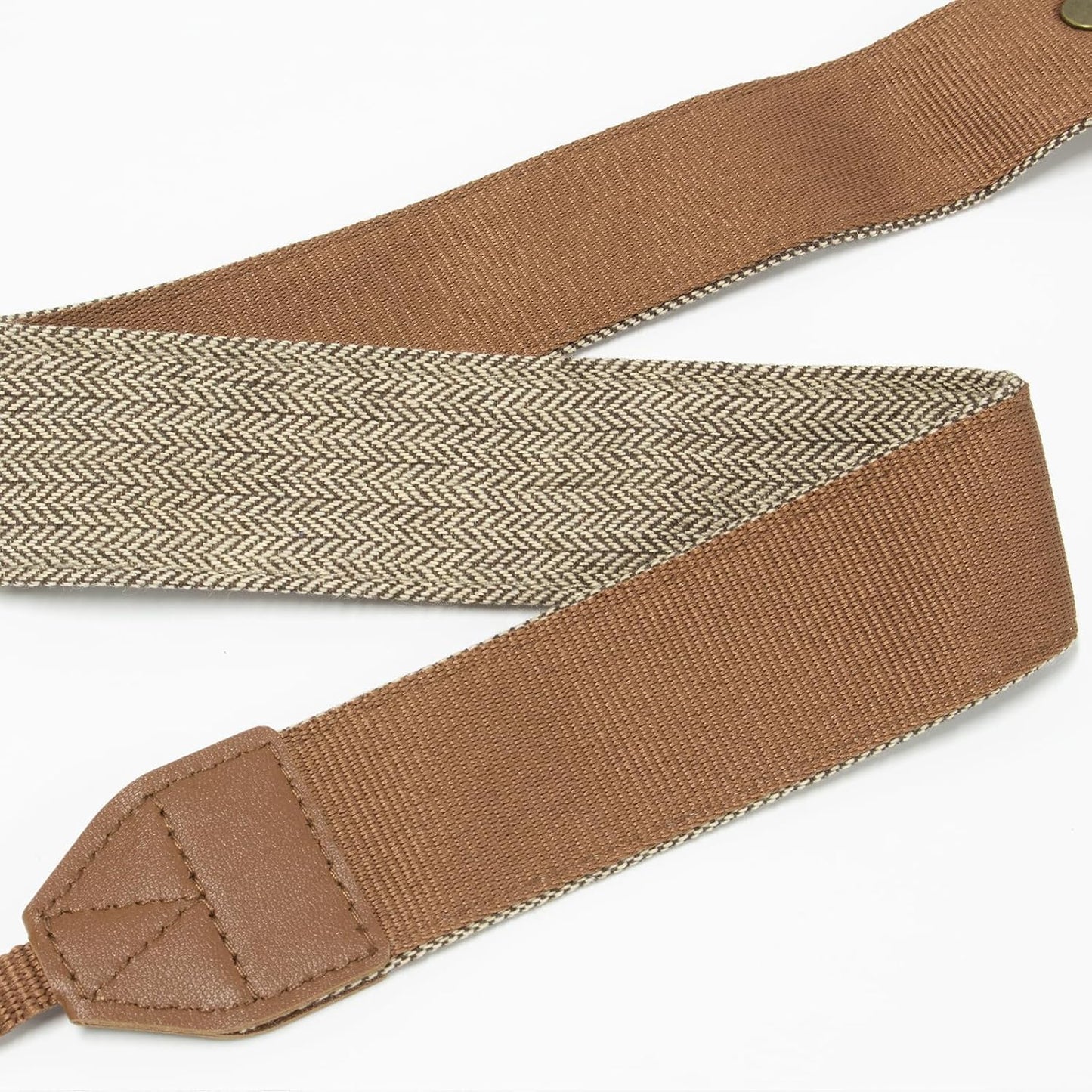 1 Pack, TENOC Vintage Camera Strap Canvas Herringbone Neck Shoulder Strap with Quick Release Buckles