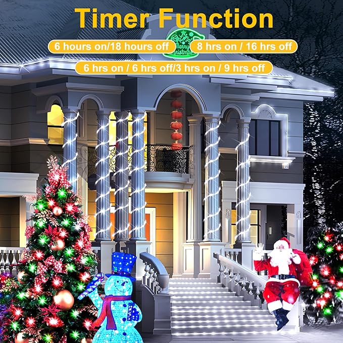 KNONEW 328FT 1000LED Rope Lights for Outside,Outdoor String Lights Waterproof 8 Modes Clear Tube Light for Indoor,Bedroom,Wedding,Garden,Patio,Christmas,Tree,Rv,Holiday Decoration(Cold White)