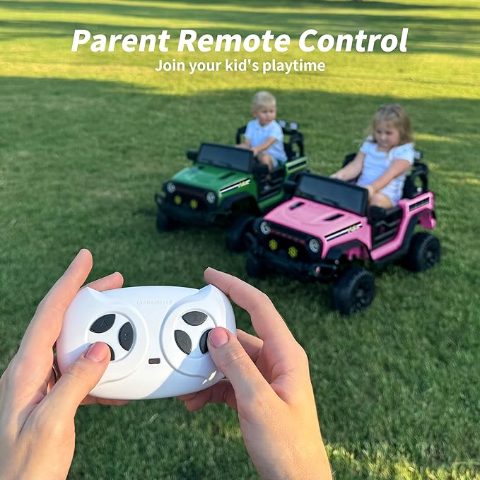 24V Kids Ride on Car, Kids Electric Vehicles Car Ride on Toy Truck for Toddlers w/Remote Control, 400W Motor - Light Pink