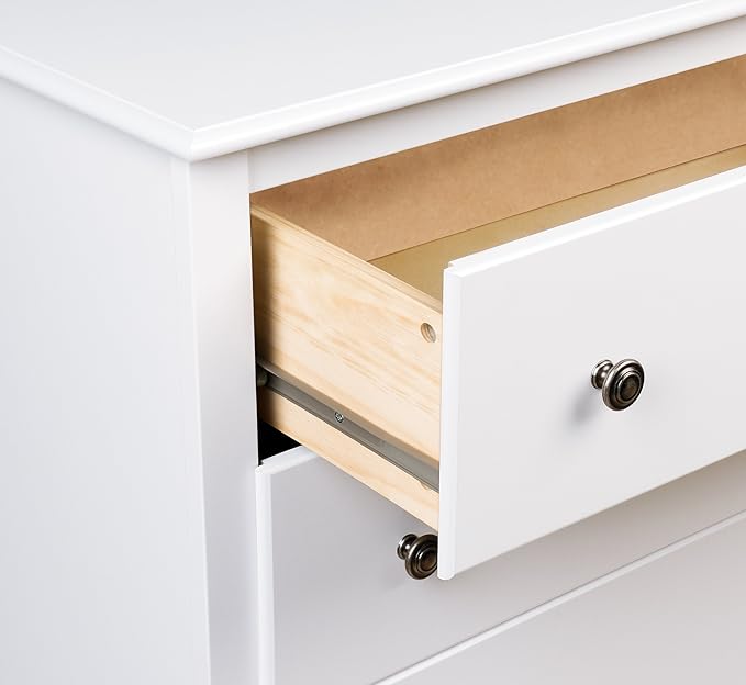 Prepac Sonoma Traditional Tall Nightstand Side Table with 3 Drawers, Functional Tall 3-Drawer Bedside Table 16" D x 23" W x 29" H, White, WDC-2403